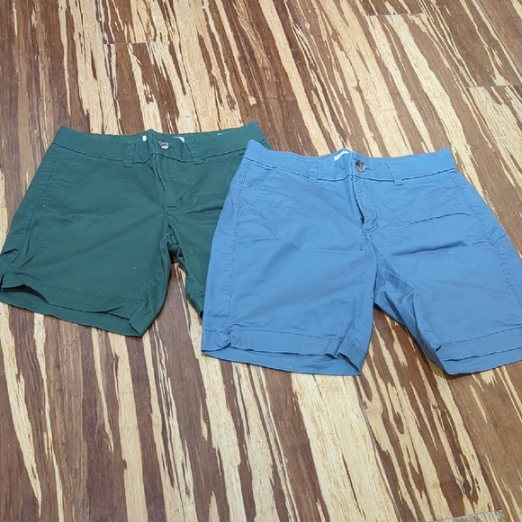 Old Navy Pants - Old Navy Green and Gray Flat Front Shorts (set of 2)